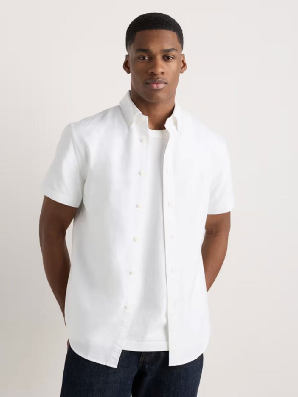 Quince 100% Organic Cotton Short Sleeve Oxford Shirt in White size XXL NWT